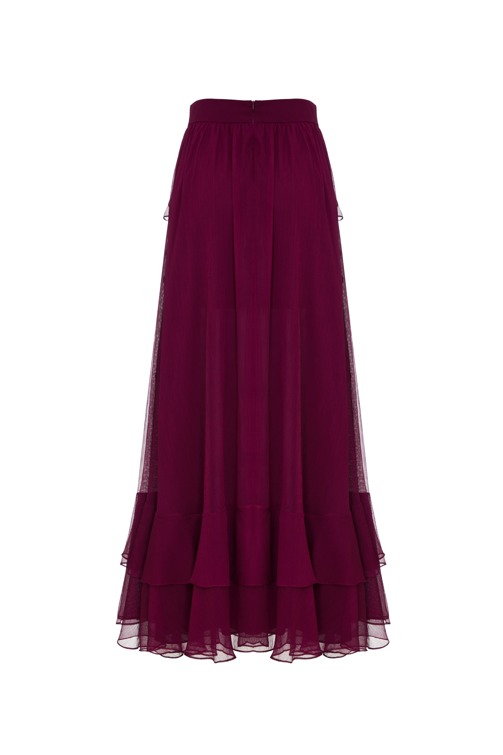 SAIA LONGA CHIFFON WONDERLAND VERMELHO ESCURO