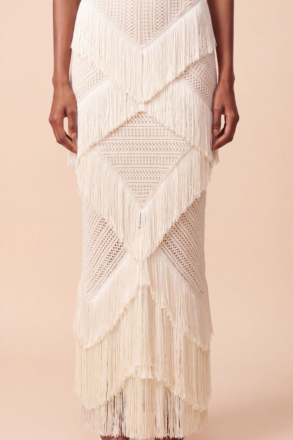 SAIA LONGA PEARL EMBROIDERY OFF WHITE