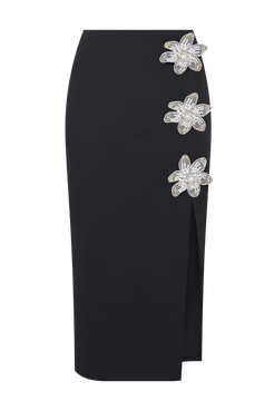 SAIA MIDI CREPE MYSTIQUE PRETO