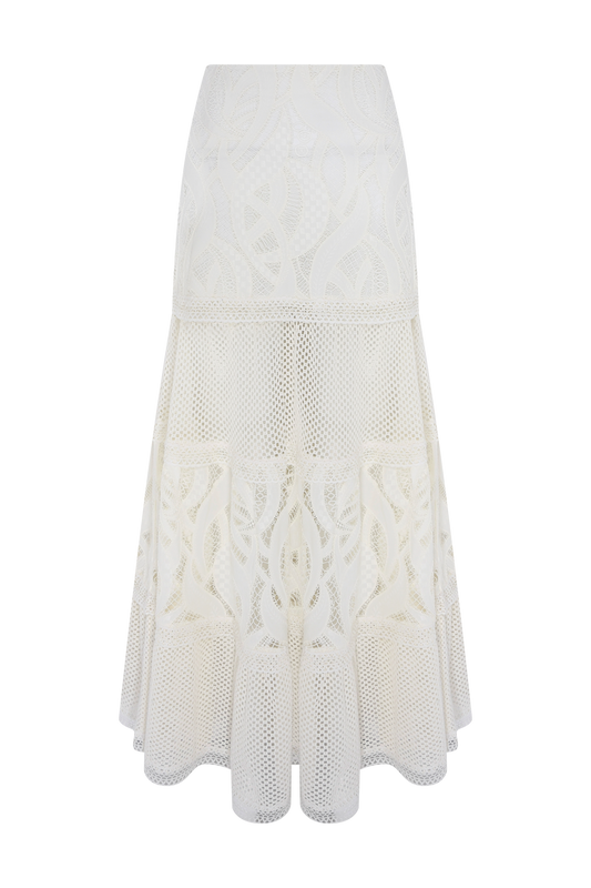 SAIA MIDI AURA LACE OFF WHITE