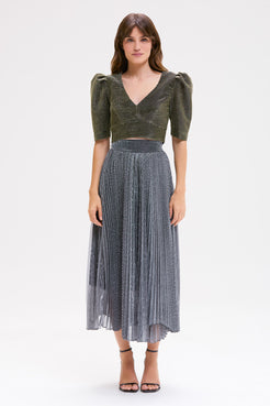 SAIA MIDI TULE LUREX GLOWING PRATA
