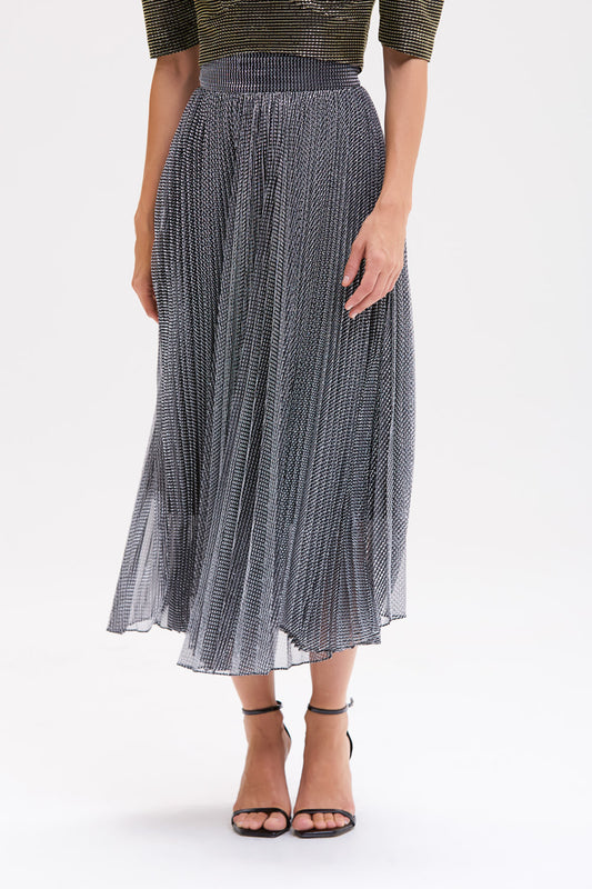 SAIA MIDI TULE LUREX GLOWING PRATA