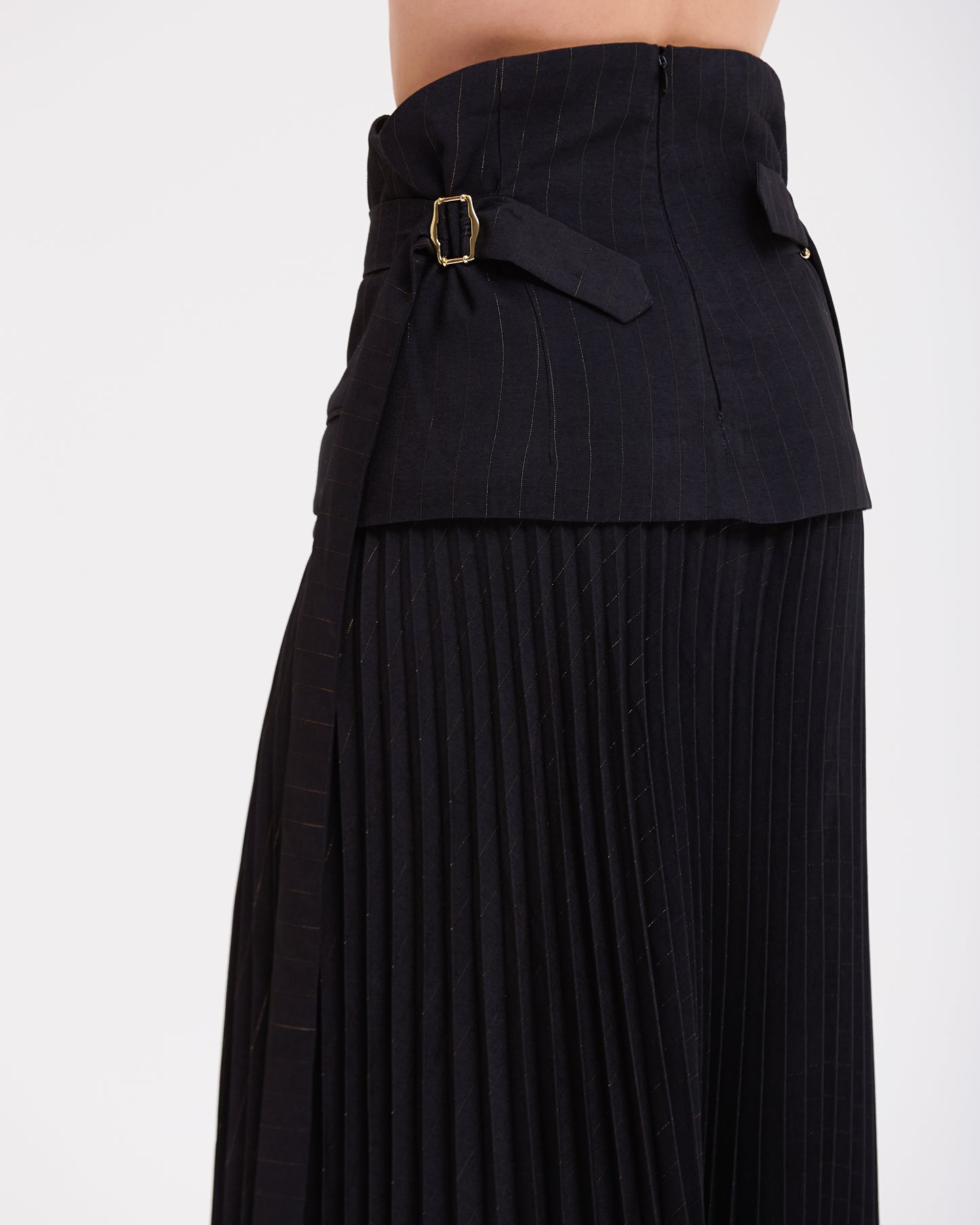 SAIA MIDI METALLIC STRIPE PULSE PRETO