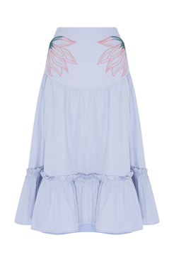 SAIA MIDI TRICOLINE BRUMA AZUL CLARO