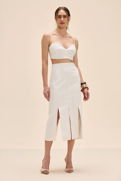 SAIA MIDI DUAL CREPE OFF WHITE
