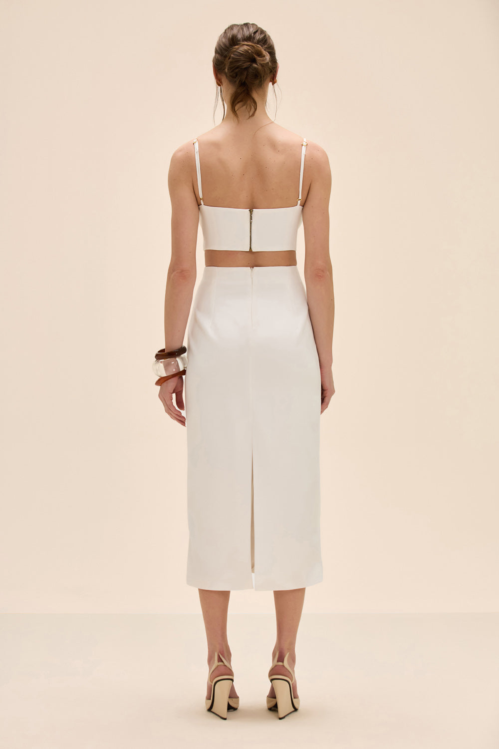 SAIA MIDI DUAL CREPE OFF WHITE