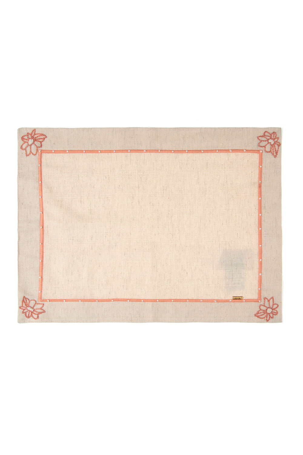 JOGO AMERICANO BORDADO FLOR ROSA