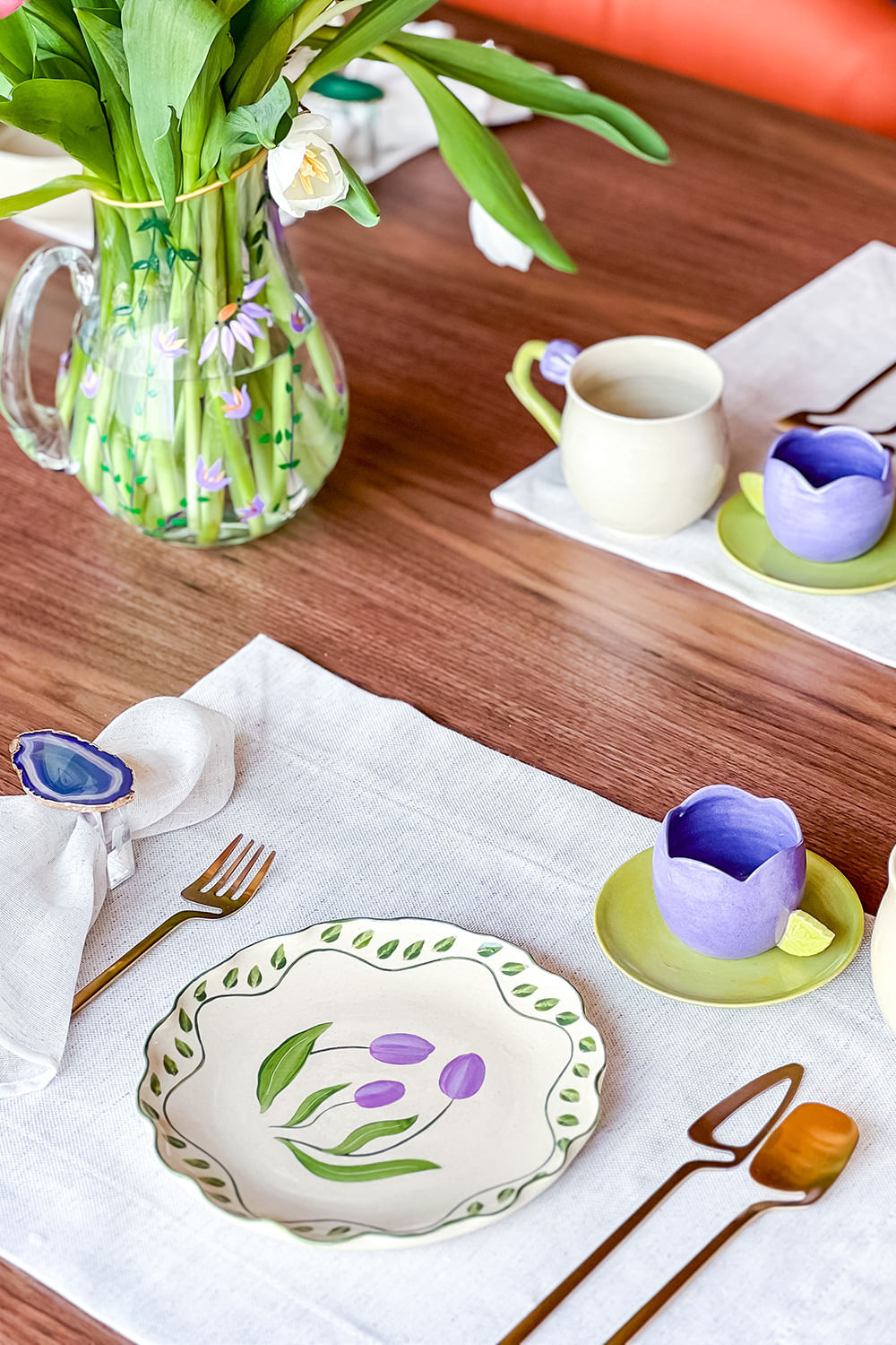 JOGO AMERICANO TULIP GARDEN (1 UNIDADE) BRANCO