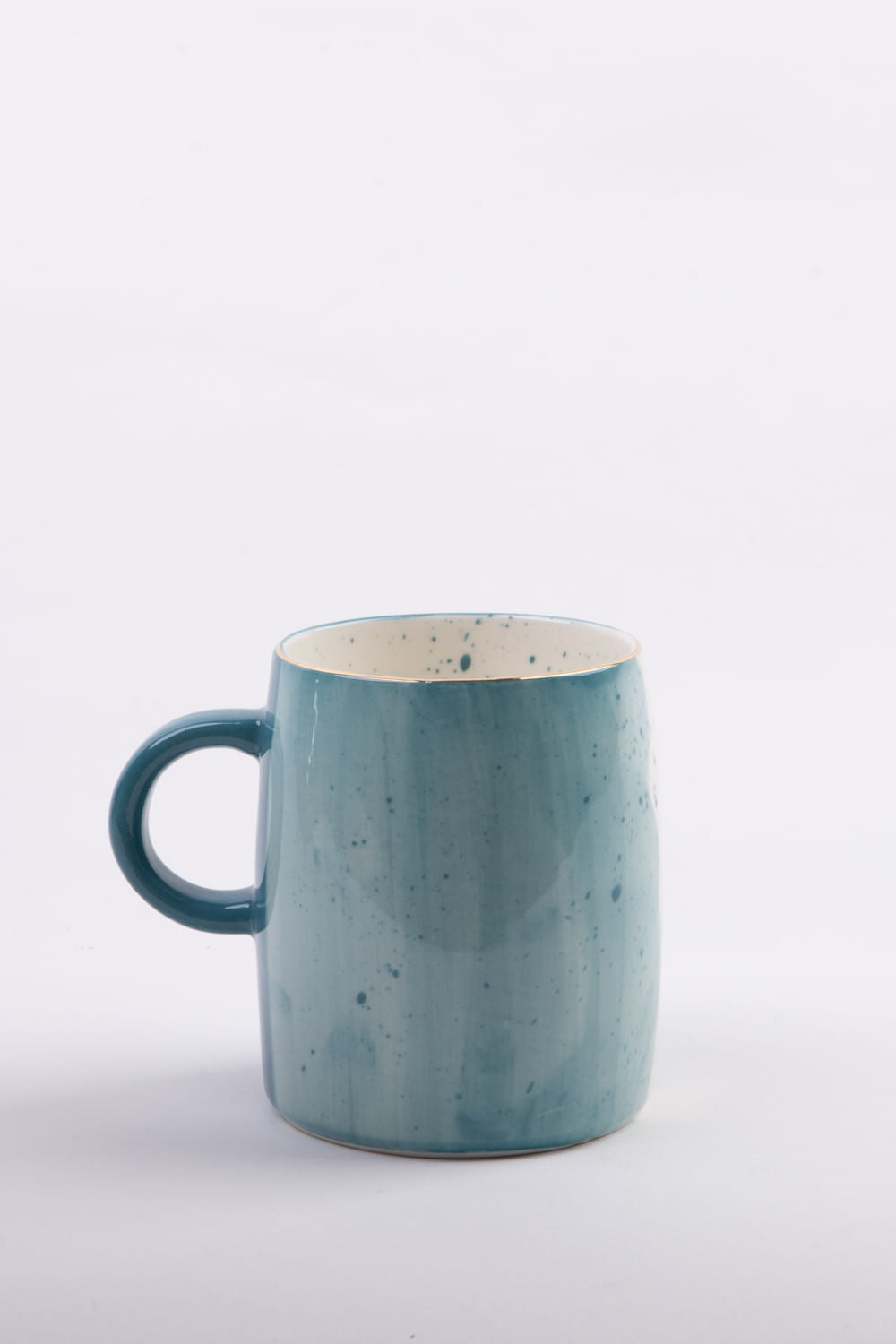 CANECA PORCELANA AQUARELA TURQUESA