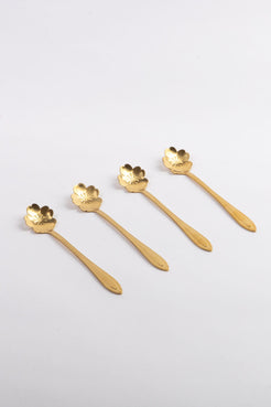SET DE COLHERES DE SOBREMESA FLOR DOURADO