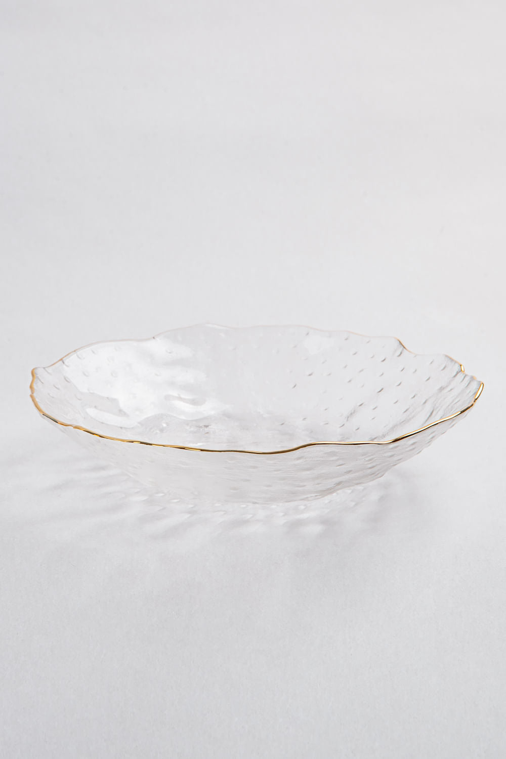 PRATO FUNDO BORDA DOURADA SOPRO CLEAR GOLD