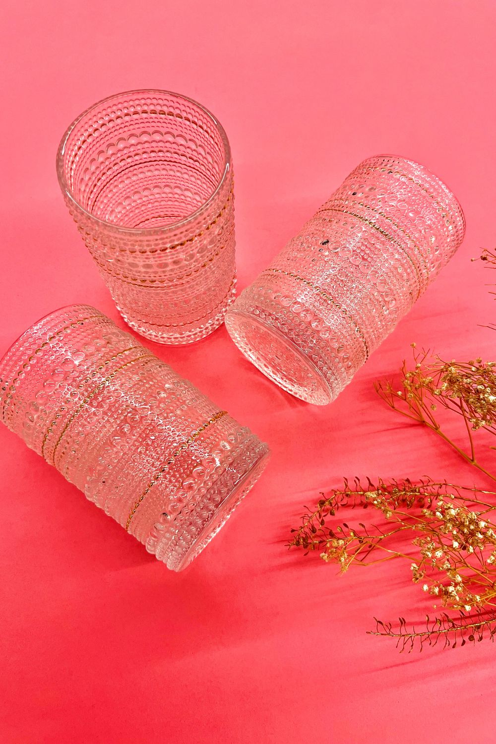 COPO VIDRO MINI BOLINHAS CRISTAL