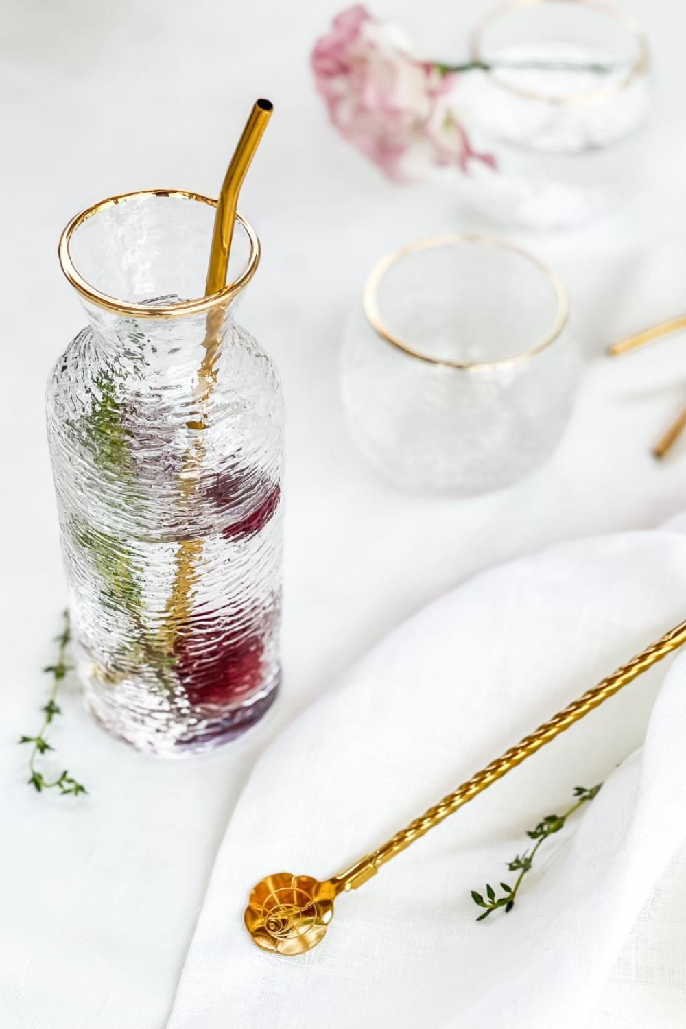 MINI JARRA BORDA DOURADA CRISTAL