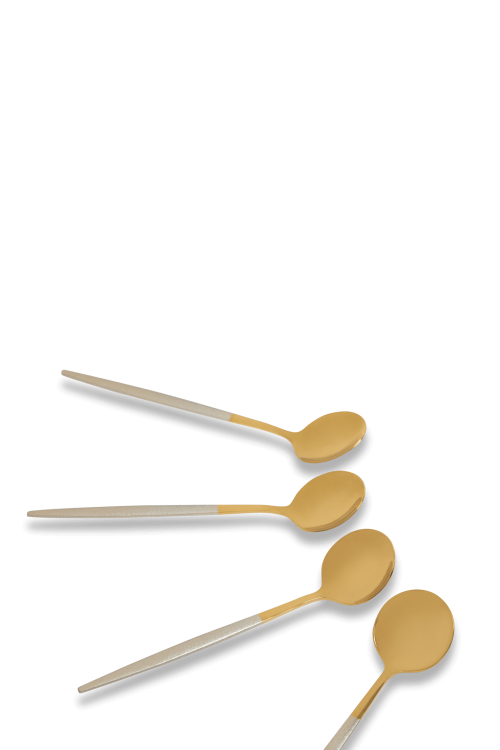 JOGO DE COLHERES PARA SOBREMESA SLIM PRATA E DOURADO