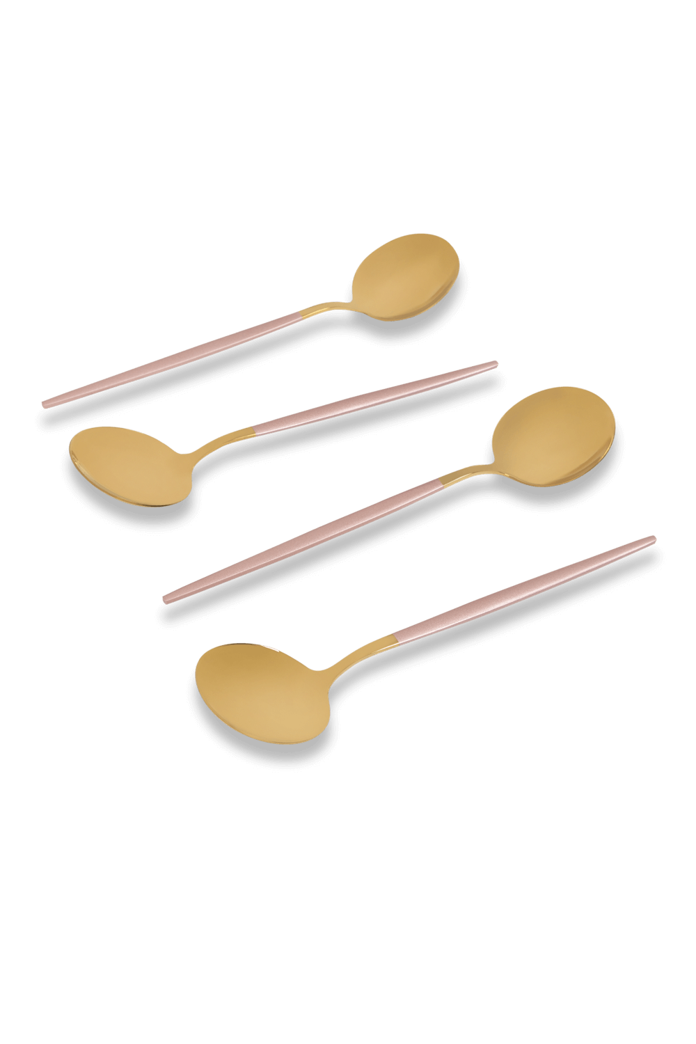 JOGO DE COLHERES PARA SOBREMESA SLIM ROSA/DOURADO