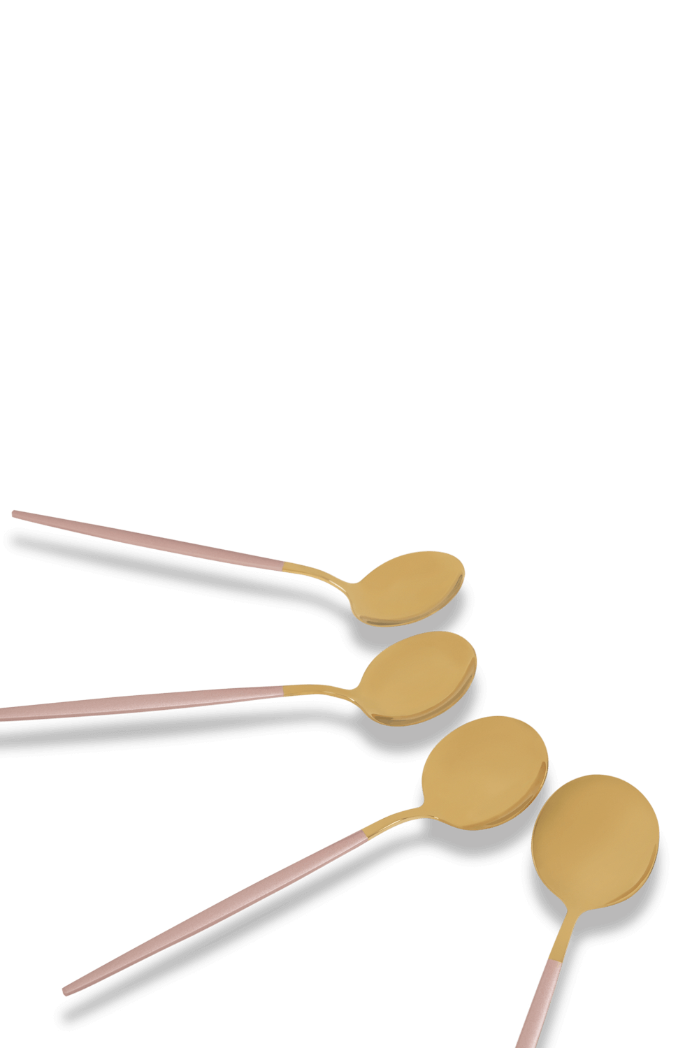 JOGO DE COLHERES PARA SOBREMESA SLIM ROSA/DOURADO