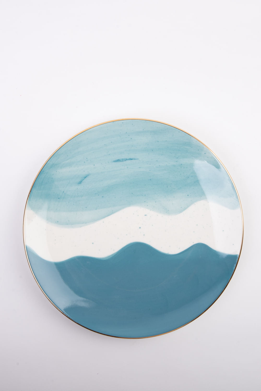 PRATO PORCELANA AQUARELA TURQUESA