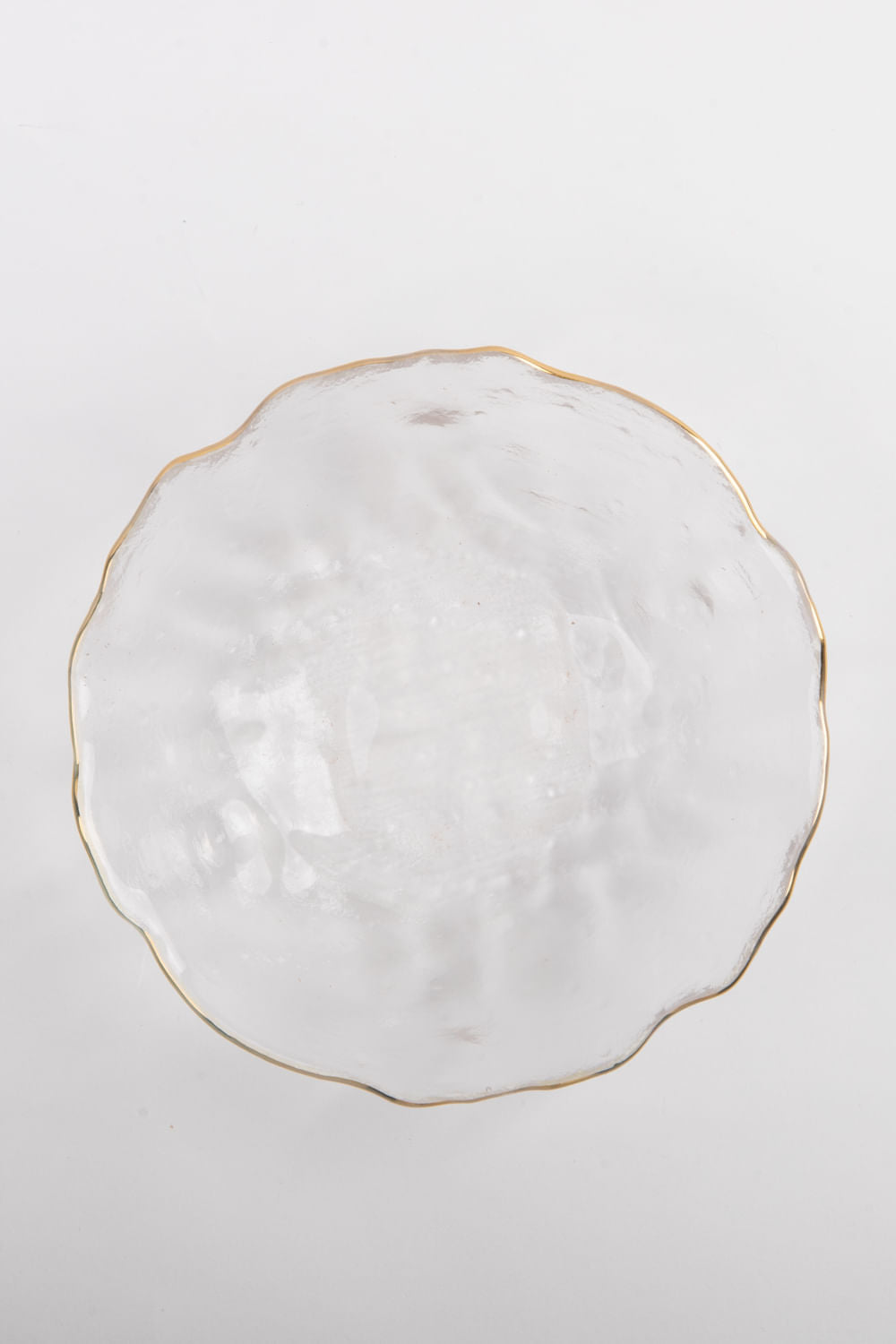 PRATO FUNDO DE SOBREMESA SOPRO CLEAR GOLD