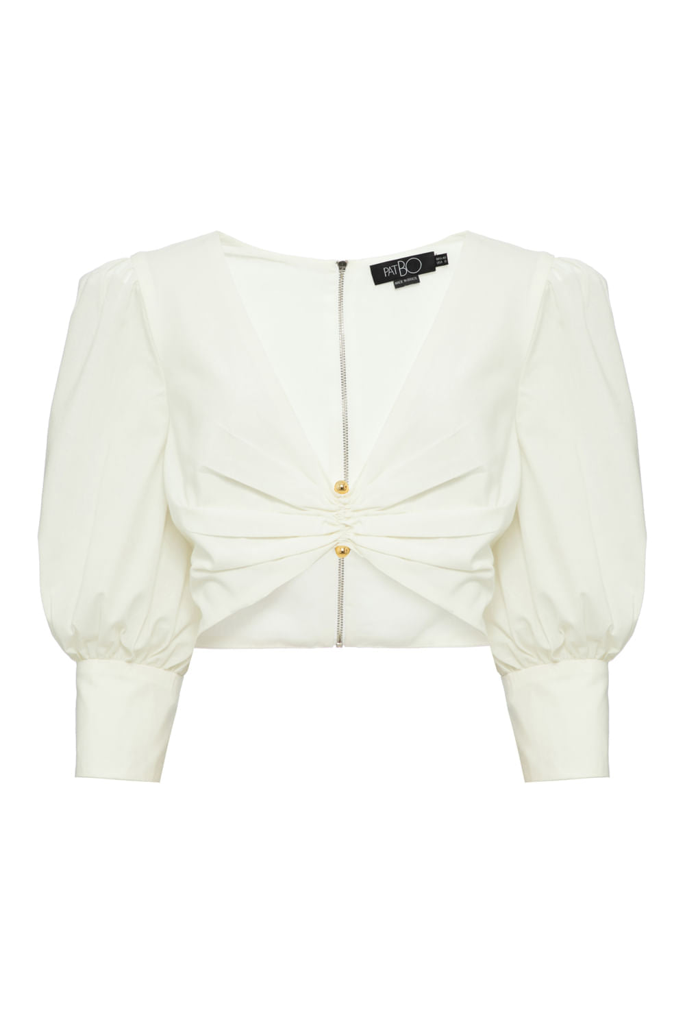 TOP CROPPED TRICOLINE RETRÔ OFF WHITE