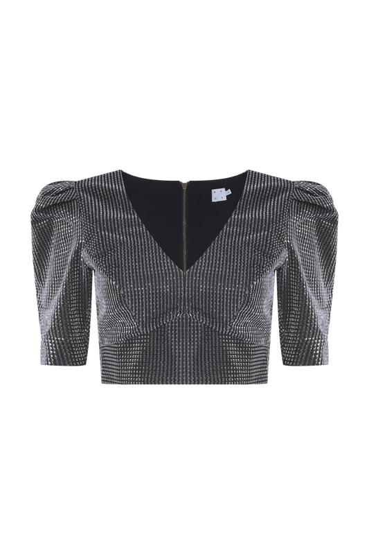 TOP TULE LUREX GLOWING PRATA