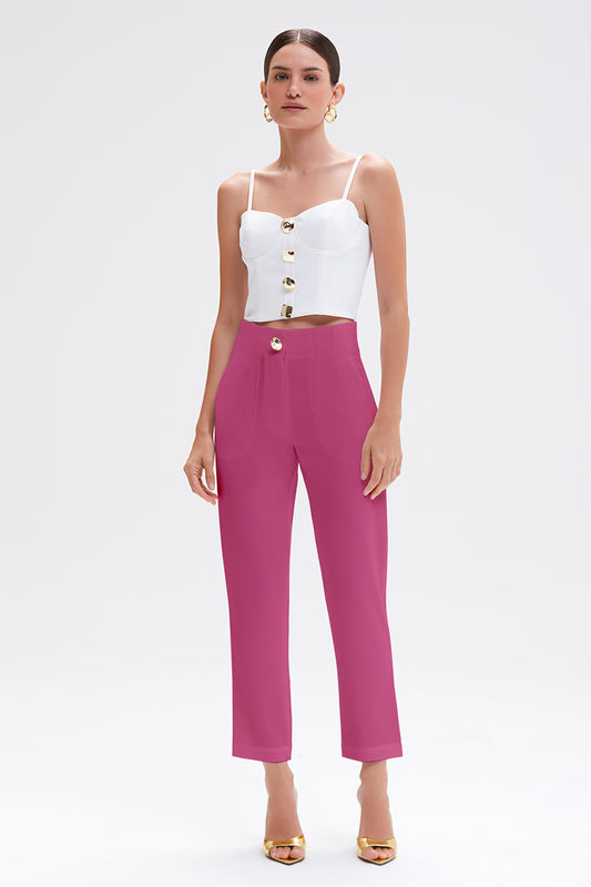 CALÇA CREPE GOLDENTIME ROSA ESCURO