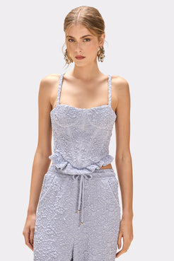 TOP PAPILON JACQUARD AZUL