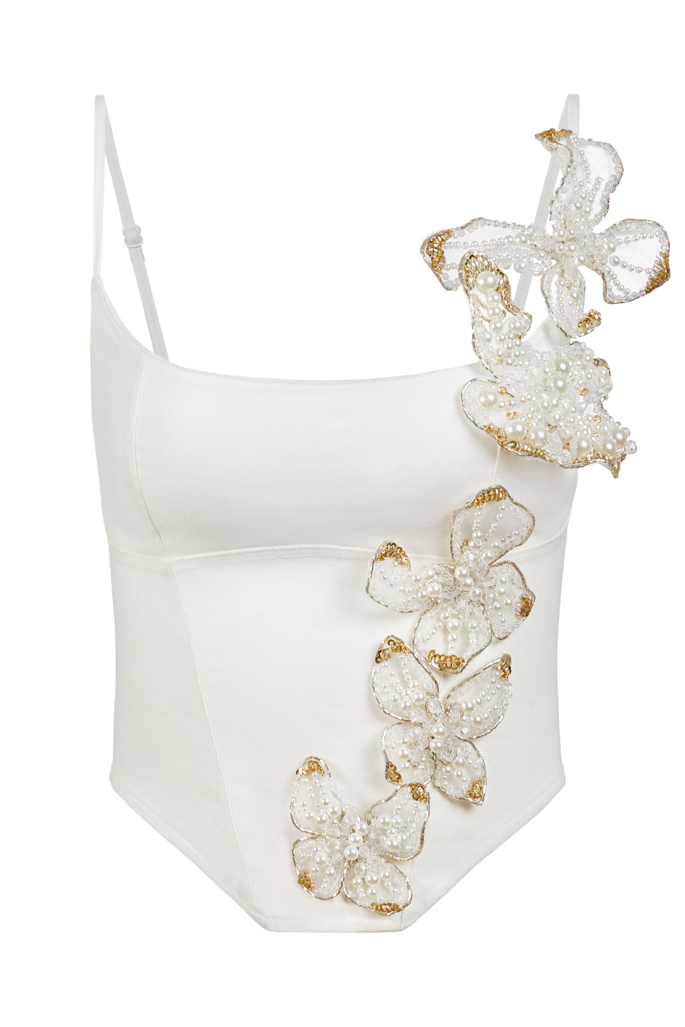 TOP CROPPED VISCOSE OFF WHITE