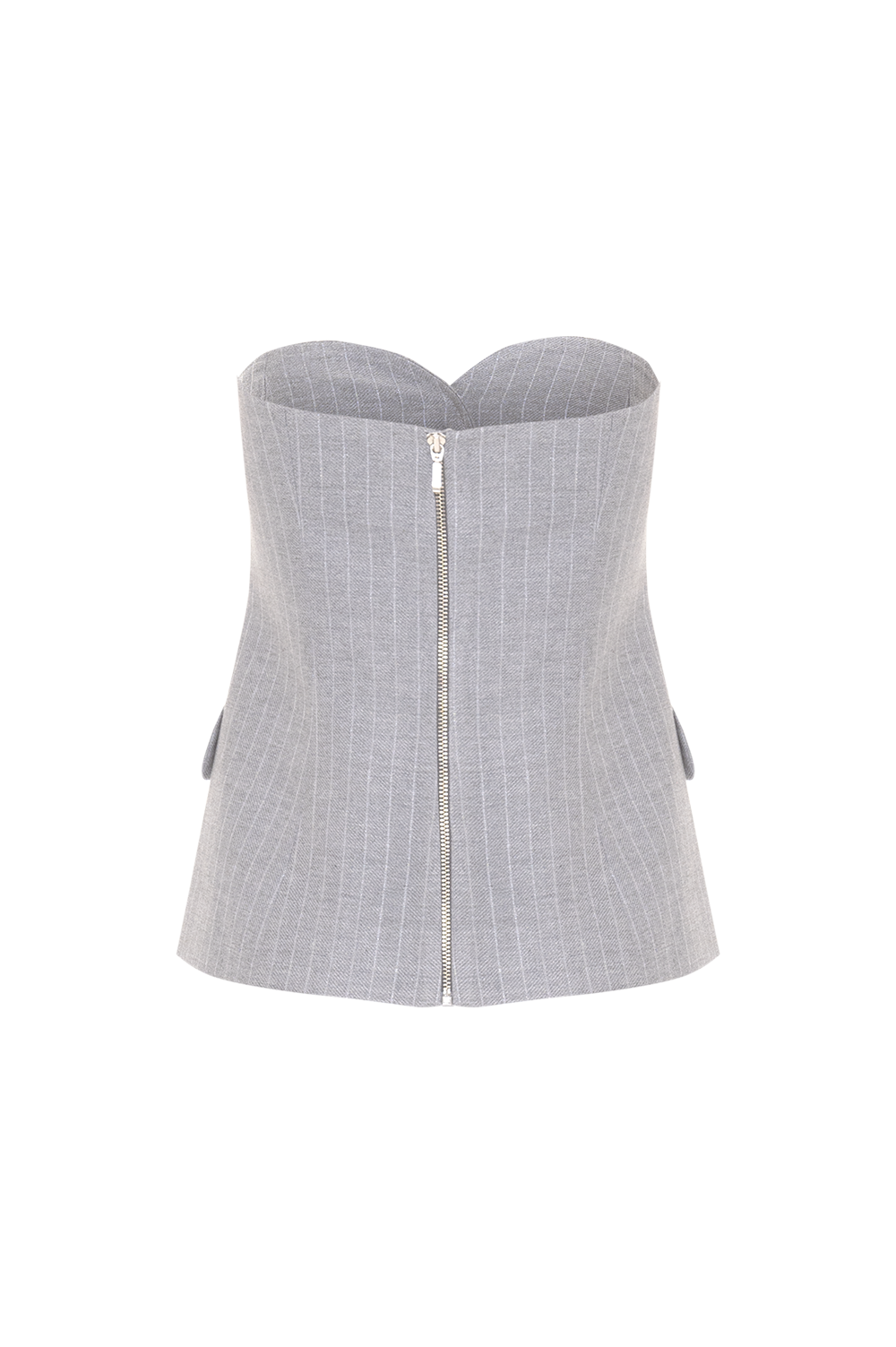 TOP METALLIC PINSTRIPE CINZA