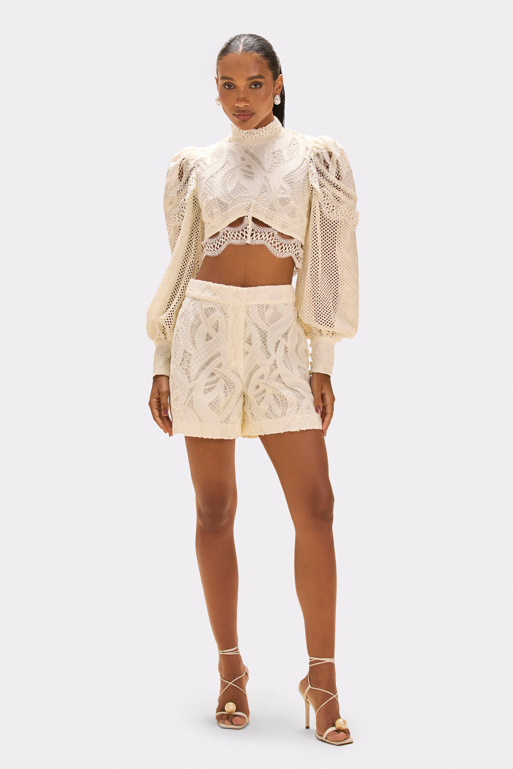 SHORTS AURA LACE OFF WHITE