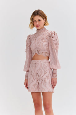 TOP AURA LACE ROSE