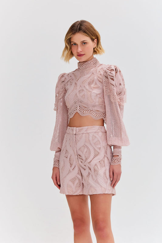 TOP AURA LACE ROSE
