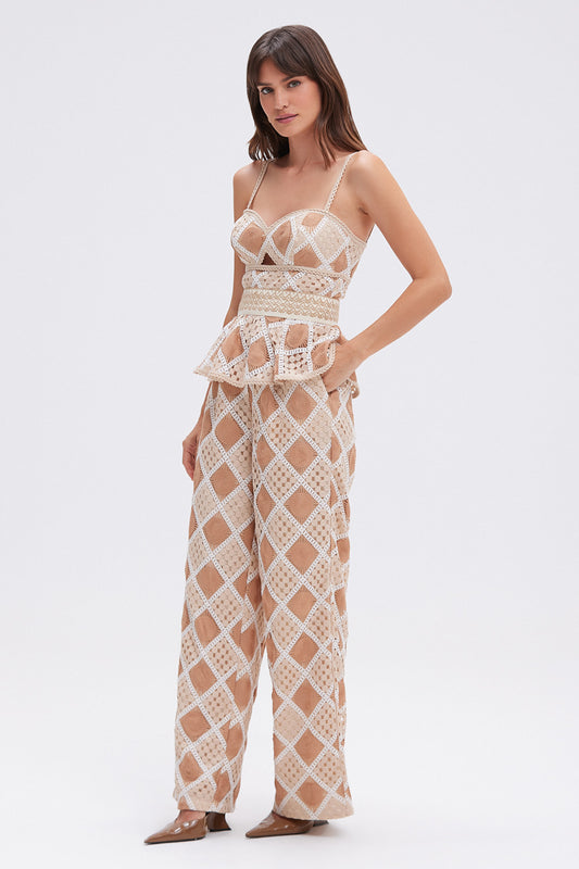 CALÇA BOSSA CROCHET BEGE