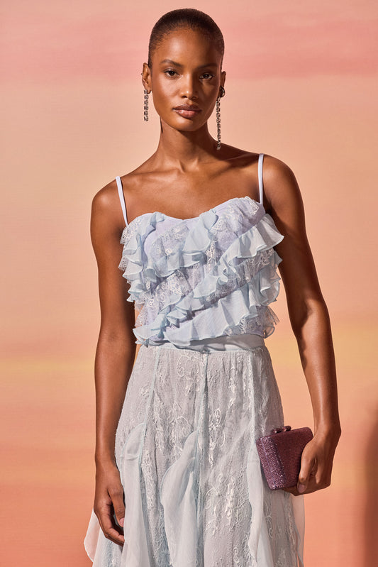 TOP CHIFFON HARMONY  AZUL CLARO