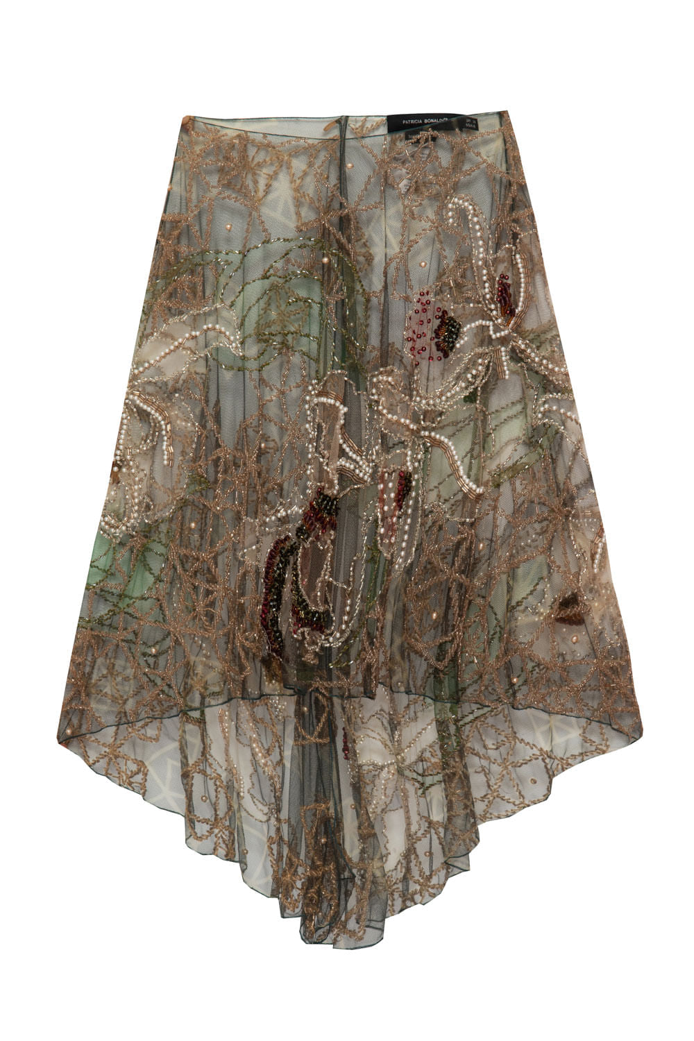 BLUSA SOBREPOSIÇÃO TULE BORDADO VERDE ESCURO