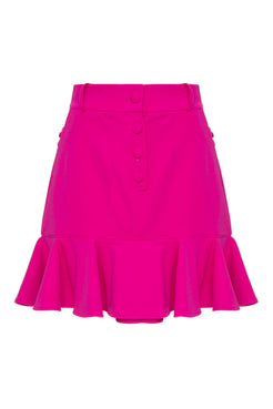 Saia curta babado pink