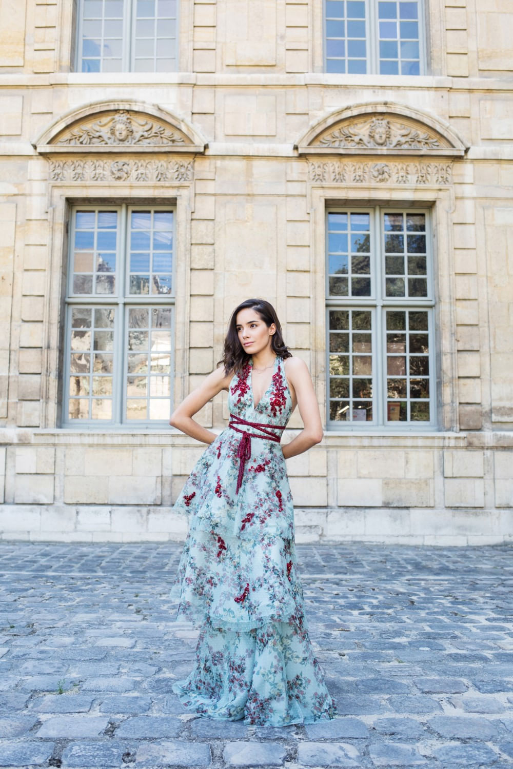 VESTIDO LONGO PORCELAIN GARDEN VERDE