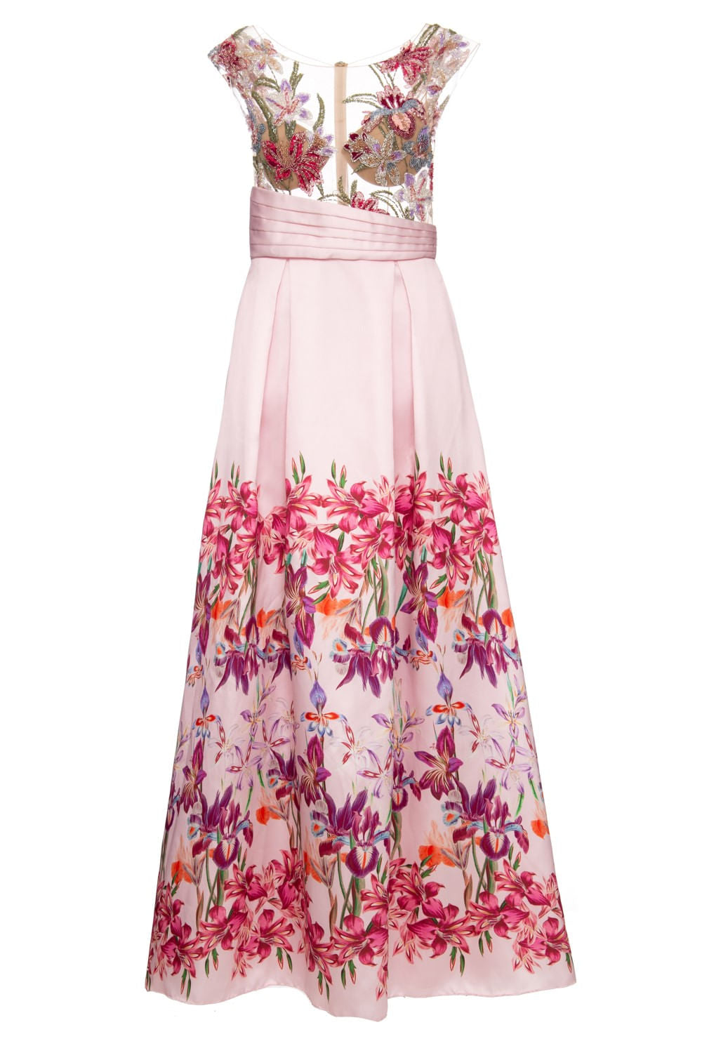 VESTIDO TOP BORDADO DRAPEADO ROSA