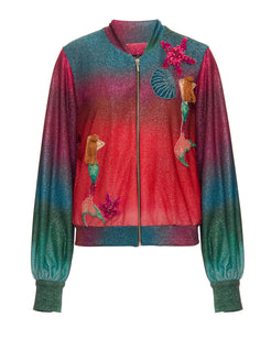 Jaqueta bomber bordada degradê multicor