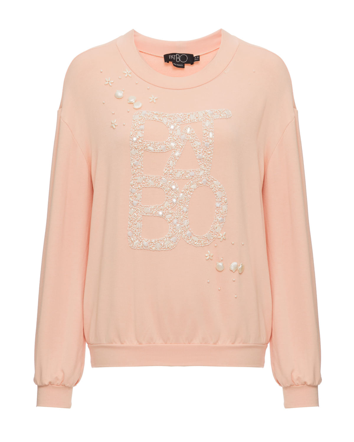 MOLETOM BORDADO ROSA CLARO