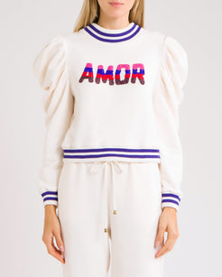 Moletom alma bordado amor branco