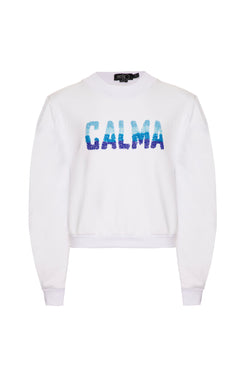 Moletom bordado calma off white