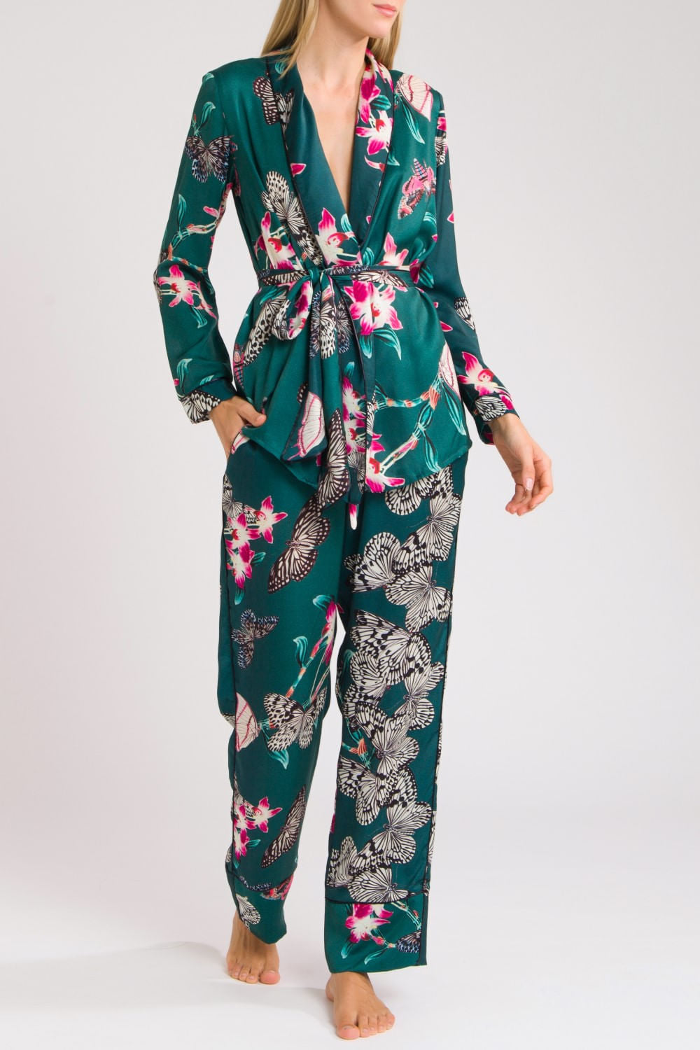Pijama kimono longo butterfly
verde