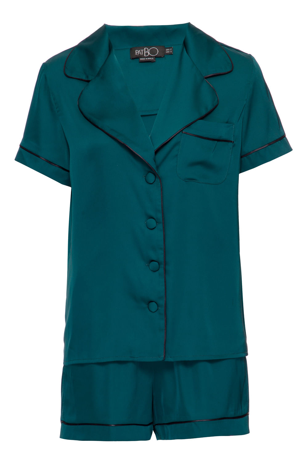 PIJAMA CURTO ACETINADO VERDE