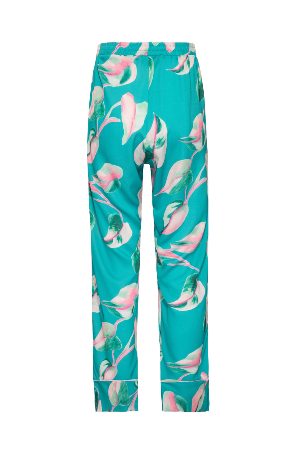 Pijama longo floral verde