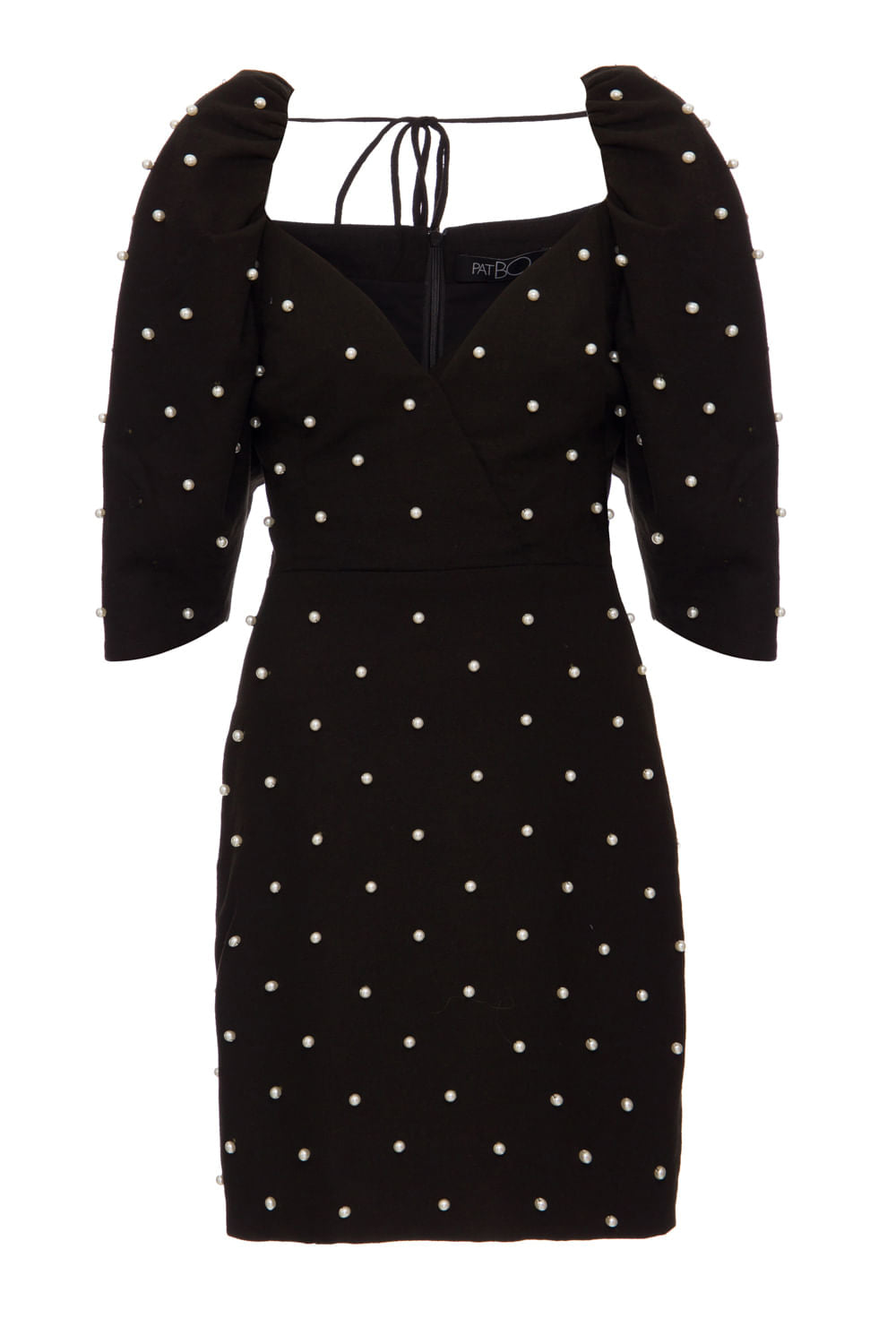 VESTIDO PÉROLAS PRETO