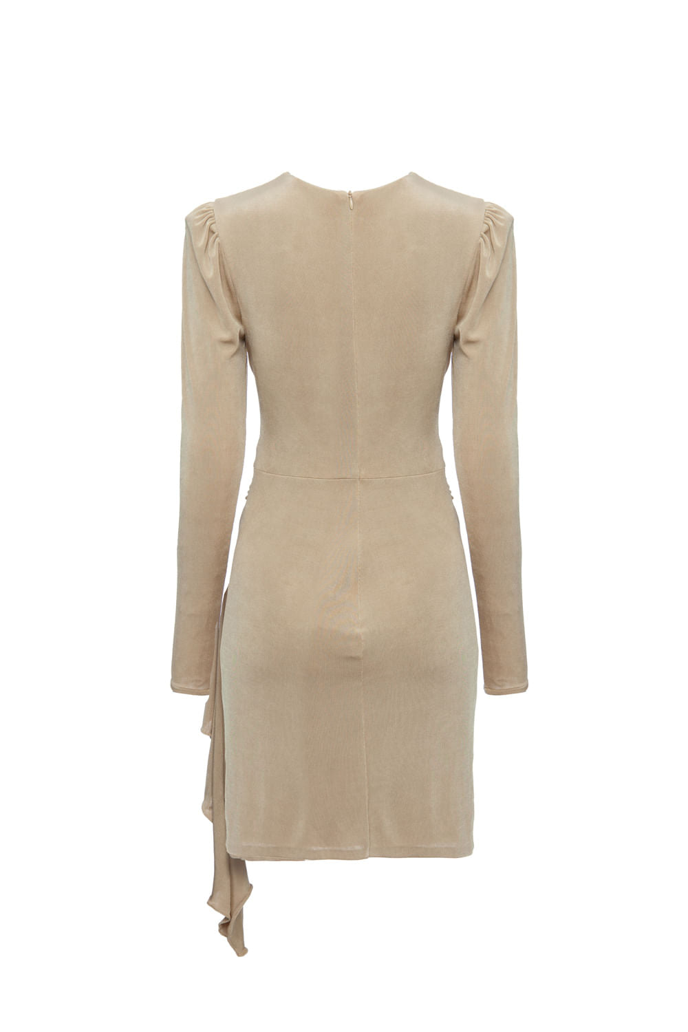 VESTIDO CURTO SAIA FRANZIDA DOURADO
