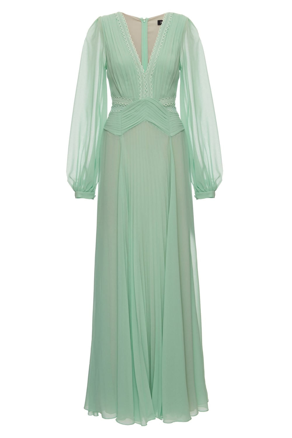 VESTIDO LONGO BUSTO DRAPEADO VERDE