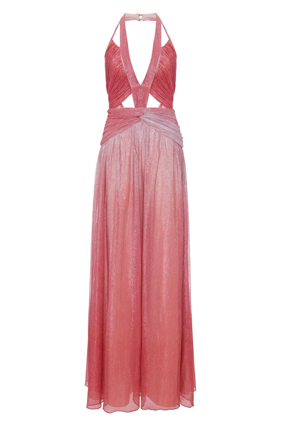 VESTIDO LONGO LUREX CORAL