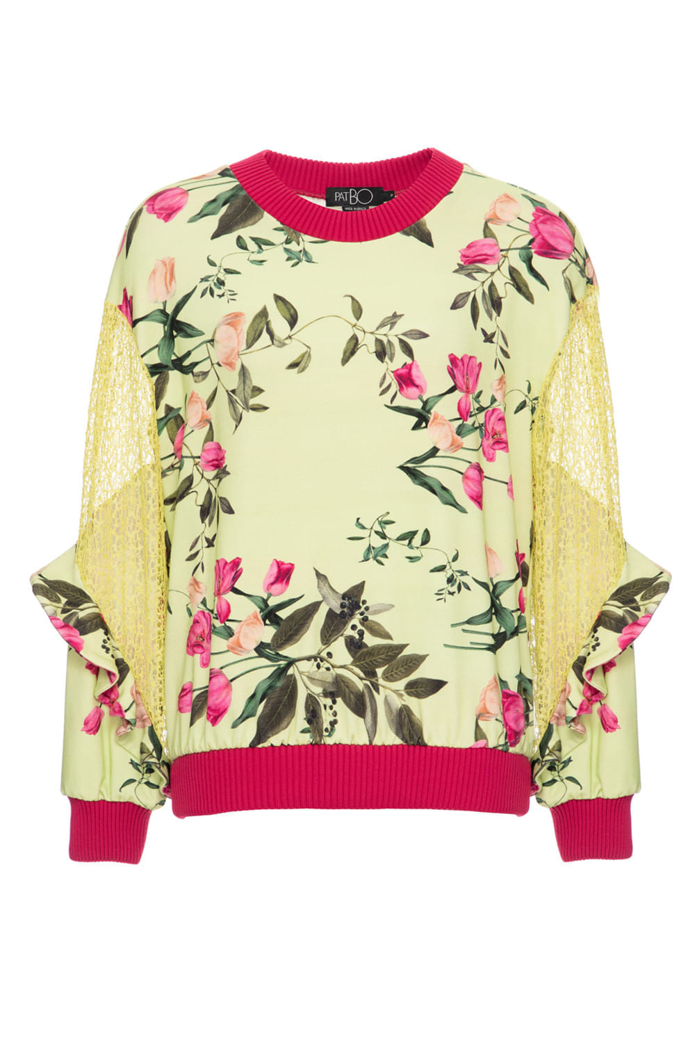 MOLETOM FLORAL TULIPA AMARELO