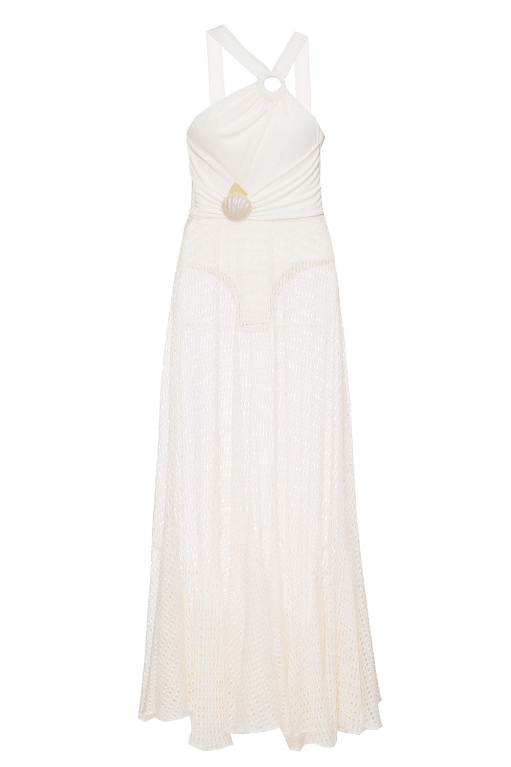 VESTIDO LONGO CONCHA OFF WHITE